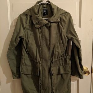 Gap Army Green Water-Resistant Parka